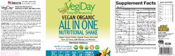 Natural Factors VegiDay Vegan Organic All in One Nutritional Shake French Vanilla - supplement
