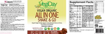 Natural Factors VegiDay Vegan Organic All in One Shake & Go Decadent Chocolate - supplement