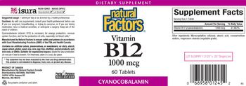 Natural Factors Vitamin B12 1000 mcg - supplement