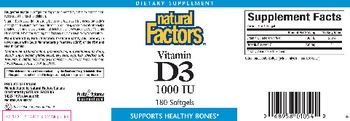 Natural Factors Vitamin D3 1,000 IU - supplement
