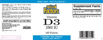 Natural Factors Vitamin D3 1000 IU - supplement
