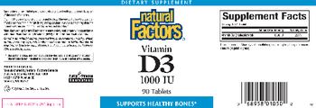 Natural Factors Vitamin D3 1000 IU - supplement