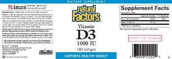 Natural Factors Vitamin D3 1000 IU - supplement