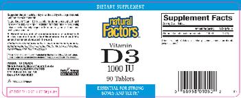 Natural Factors Vitamin D3 1000 IU - supplement