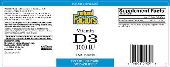 Natural Factors Vitamin D3 1000 IU - supplement