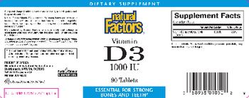 Natural Factors Vitamin D3 1000 IU - supplement