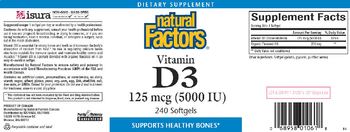 Natural Factors Vitamin D3 125 mcg (5000 IU) - supplement