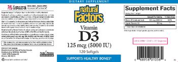 Natural Factors Vitamin D3 125 mcg (5000 IU) - supplement