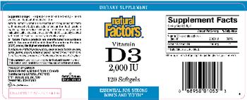 Natural Factors Vitamin D3 2,000 IU - supplement