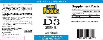 Natural Factors Vitamin D3 2000 IU - supplement