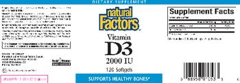 Natural Factors Vitamin D3 2000 IU - supplement