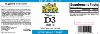 Natural Factors Vitamin D3 400 IU - supplement