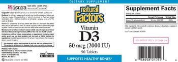 Natural Factors Vitamin D3 50 mcg (2000 IU) - supplement