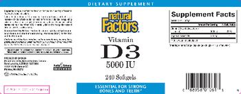 Natural Factors Vitamin D3 5000 IU - supplement