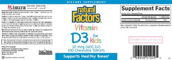 Natural Factors Vitamin D3 for Kids 10 mcg (400 IU) - supplement