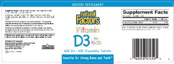 Natural Factors Vitamin D3 For Kids 400 IU - supplement