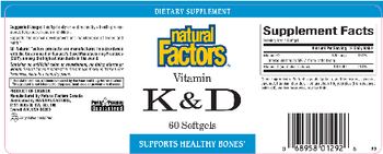 Natural Factors Vitamin K & D - supplement