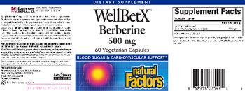 Natural Factors WellBetX Berberine 500 mg - supplement