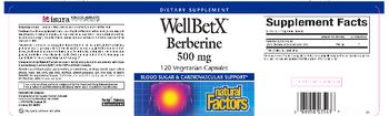 Natural Factors WellBetX Berberine 500 mg - supplement