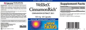 Natural Factors WellBetX CinnamonRich - supplement