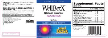 Natural Factors WellBetX Glucose Balance Herbal Formula - supplement