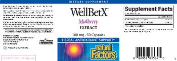 Natural Factors WellBetX Mulberry Extract 100 mg - supplement