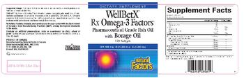 Natural Factors WellBetX Rx Omega-3 Factors Pharmaceutical Grade Fish Oil With Borage Oil - supplement