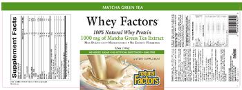 Natural Factors Whey Factors 100% Natural Whey Protein Matcha Green Tea - supplement