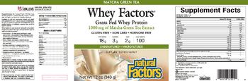 Natural Factors Whey Factors Matcha Green Tea - supplement