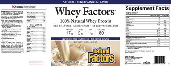 Natural Factors Whey Factors Natural French Vanilla Flavor - supplement