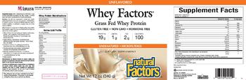 Natural Factors Whey Factors Unflavored - supplement