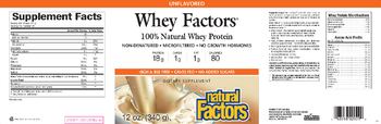 Natural Factors Whey Factors Unflavored - supplement