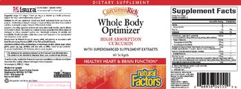 Natural Factors CurcuminRich Whole Body Optimizer - supplement