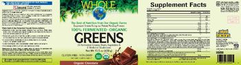 Natural Factors Whole Earth & Sea Greens Organic Chocolate - supplement