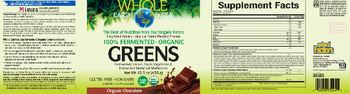 Natural Factors Whole Earth & Sea Greens Organic Chocolate - supplement