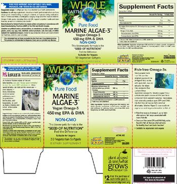 Natural Factors Whole Earth & Sea Marine Algae-3 - supplement