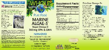 Natural Factors Whole Earth & Sea Marine Algae-3 - supplement