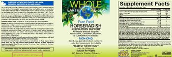 Natural Factors Whole Earth & Sea Pure Food Horseradish Respiratory Support - supplement