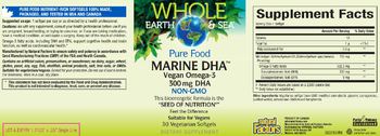 Natural Factors Whole Earth & Sea Pure Food Marine DHA Vegan Omega-3 - supplement