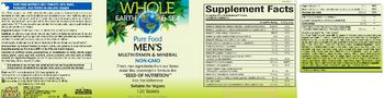 Natural Factors Whole Earth & Sea Pure Food Men's Multivitamin & Mineral - supplement
