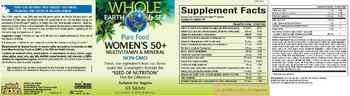 Natural Factors Whole Earth & Sea Pure Food Women's 50+ Multivitamin & Mineral - supplement