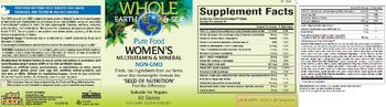 Natural Factors Whole Earth & Sea Pure Food Women's Multivitamin & Mineral - supplement