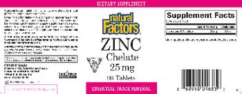 Natural Factors Zinc Chelate 25 mg - supplement