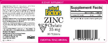 Natural Factors Zinc Chelate 25 mg - supplement