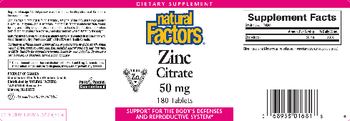 Natural Factors Zinc Citrate 50 mg - supplement