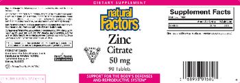 Natural Factors Zinc Citrate 50 mg - supplement