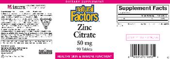 Natural Factors Zinc Citrate 50 mg - supplement