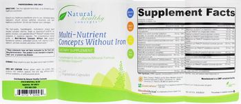 Natural Healthy Concepts Multi-Nutrient Concepts Without Iron - supplement