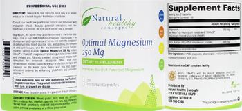 Natural Healthy Concepts Optimal Magnesium 250 mg - supplement
