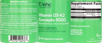 Natural Healthy Concepts Vitamin D3-K2 Concepts 5000 - supplement